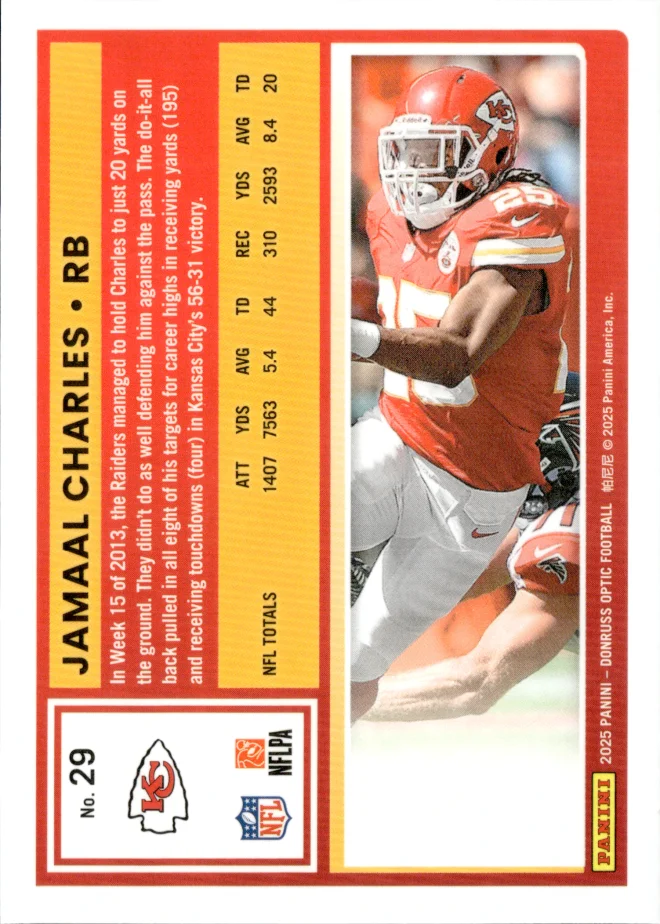 Jamaal Charles card back