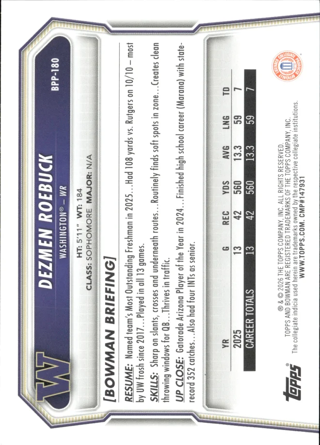 Dezmen Roebuck card back