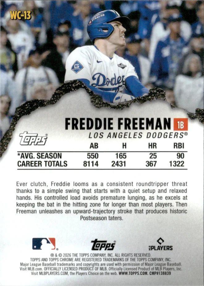 Freddie Freeman card back