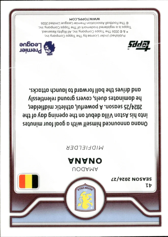 Amadou Onana card back