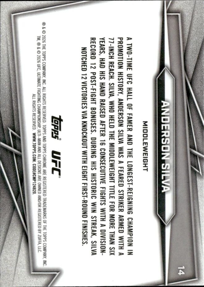 Anderson Silva card back