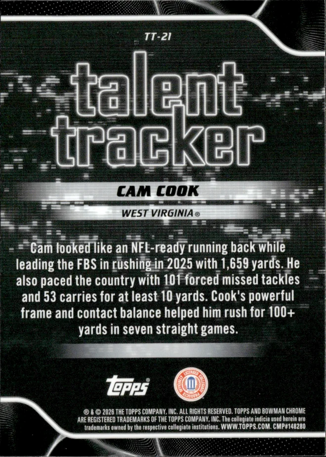 Cam Cook card back