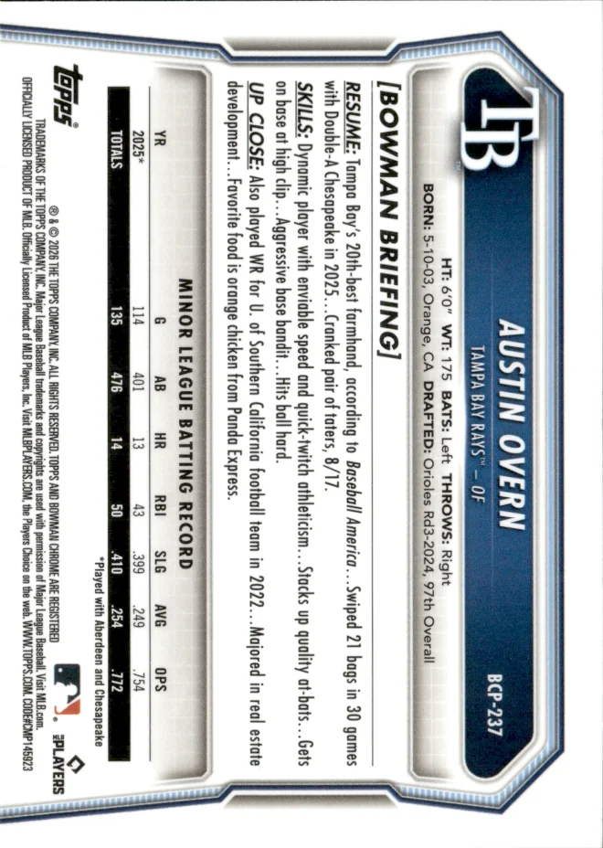 Austin Overn card back