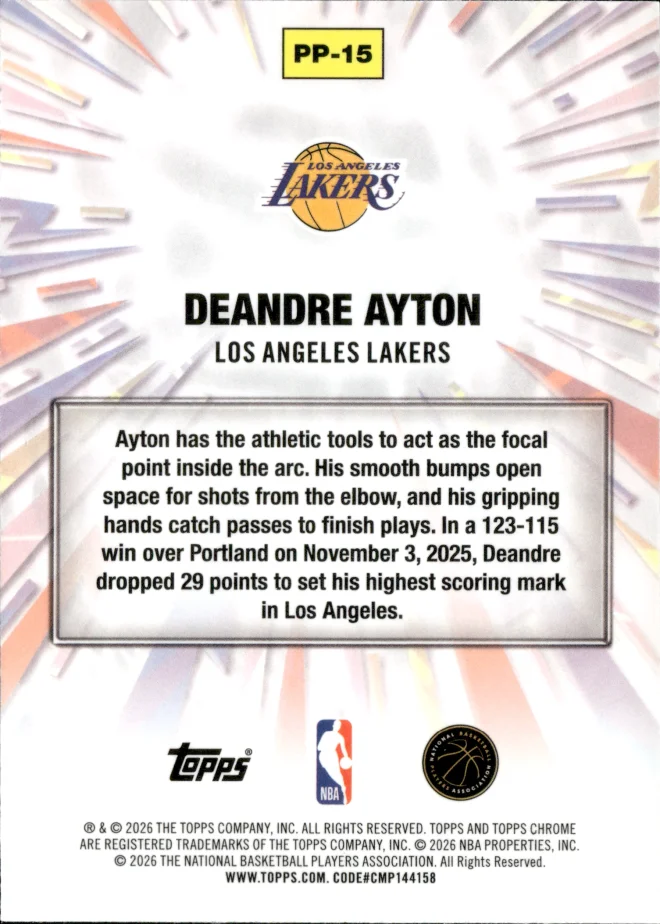 Deandre Ayton card back