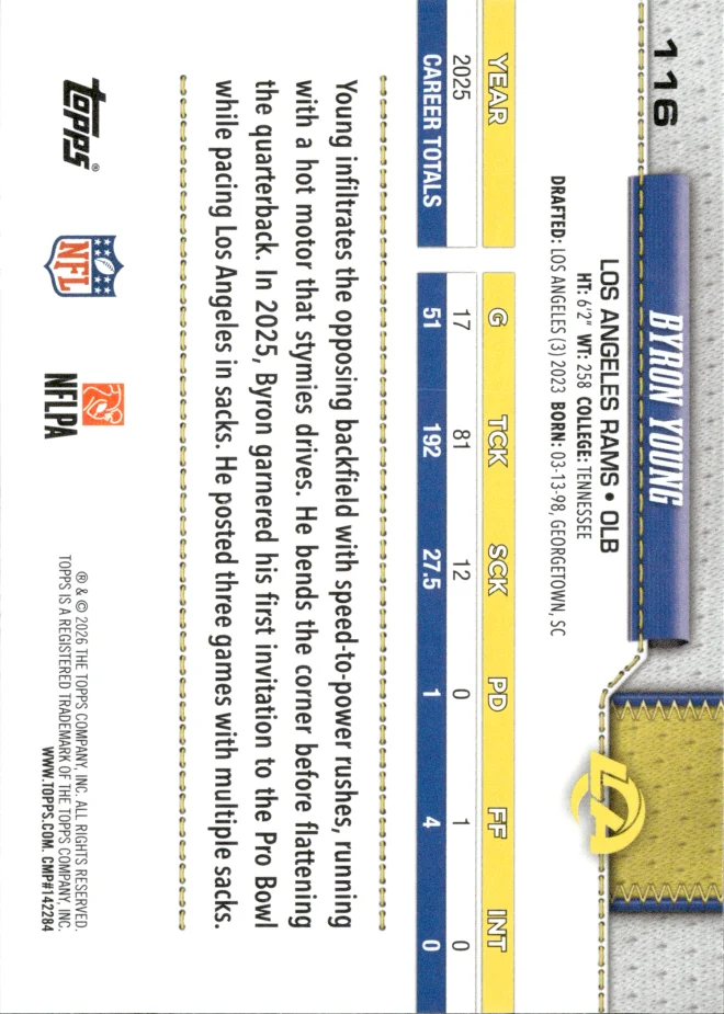 Byron Young card back