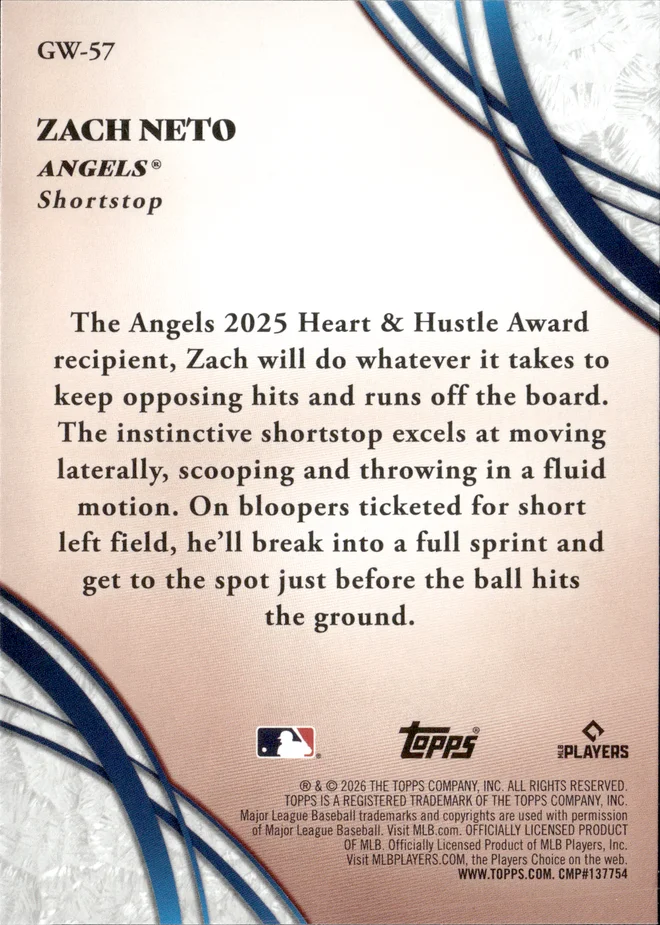 Zach Neto card back