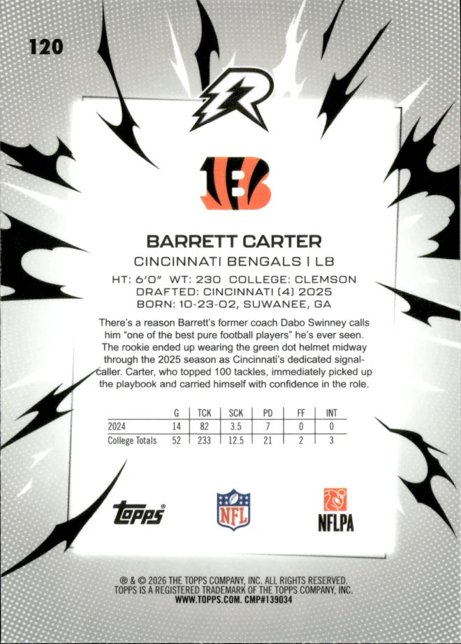 Barrett Carter card back