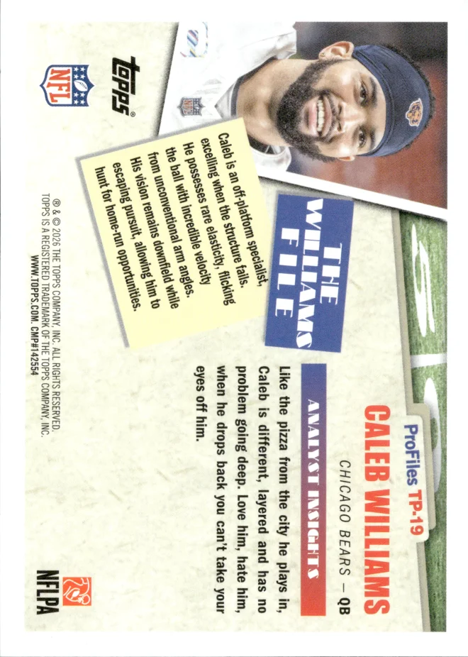 Caleb Williams card back
