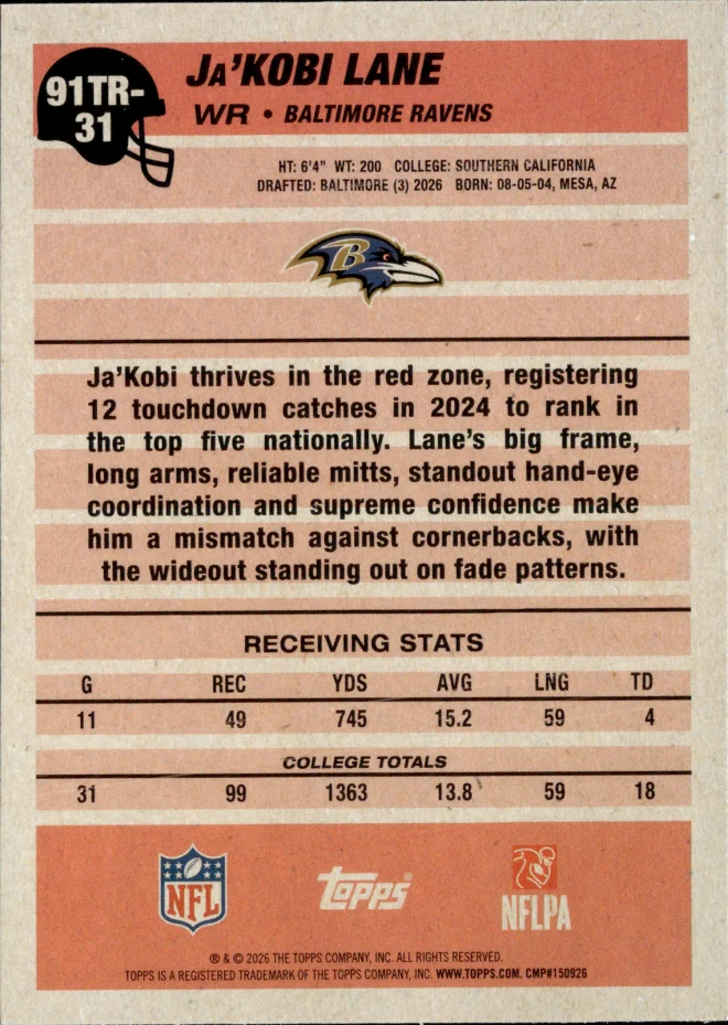 Ja'Kobi Lane card back