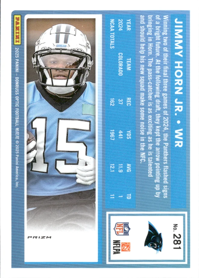 Jimmy Horn Jr. card back