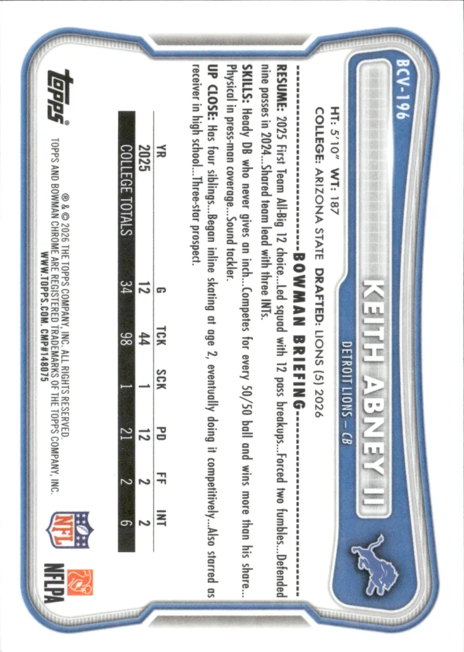Keith Abney II card back