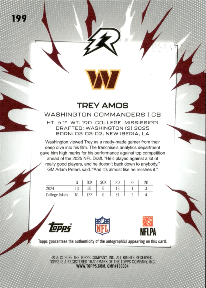 Trey Amos card back