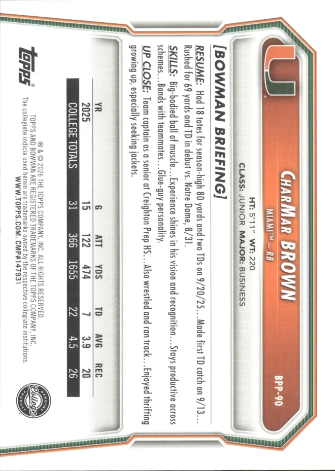 CharMar Brown card back