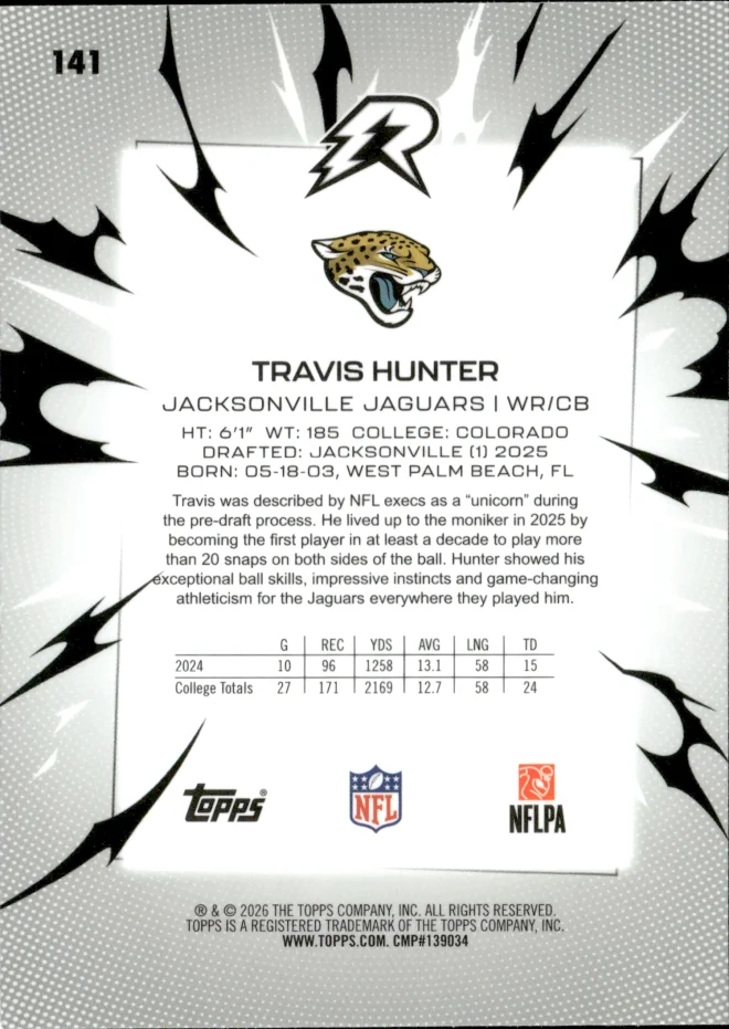 Travis Hunter card back