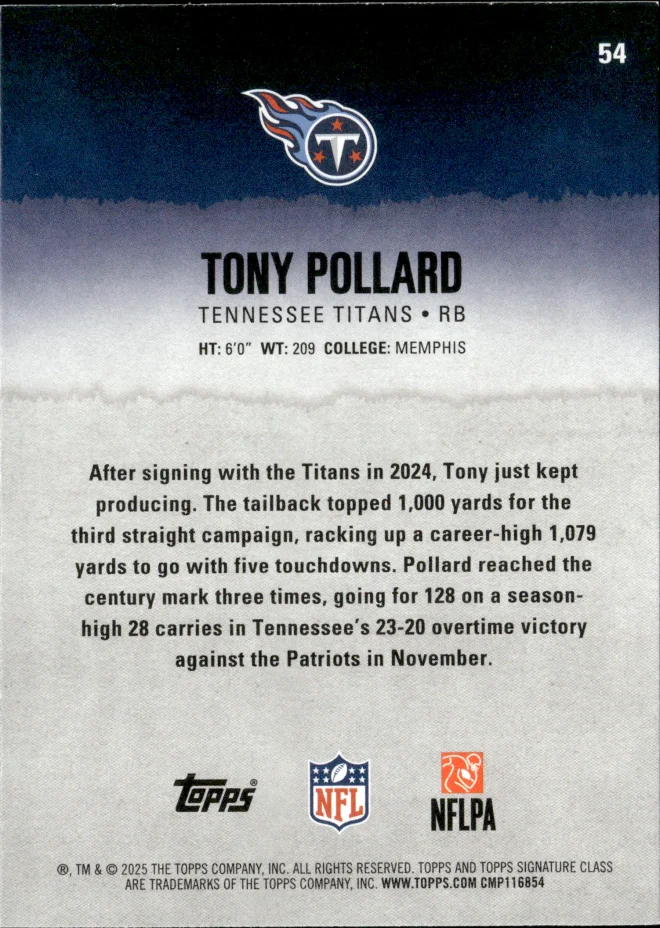 Tony Pollard card back