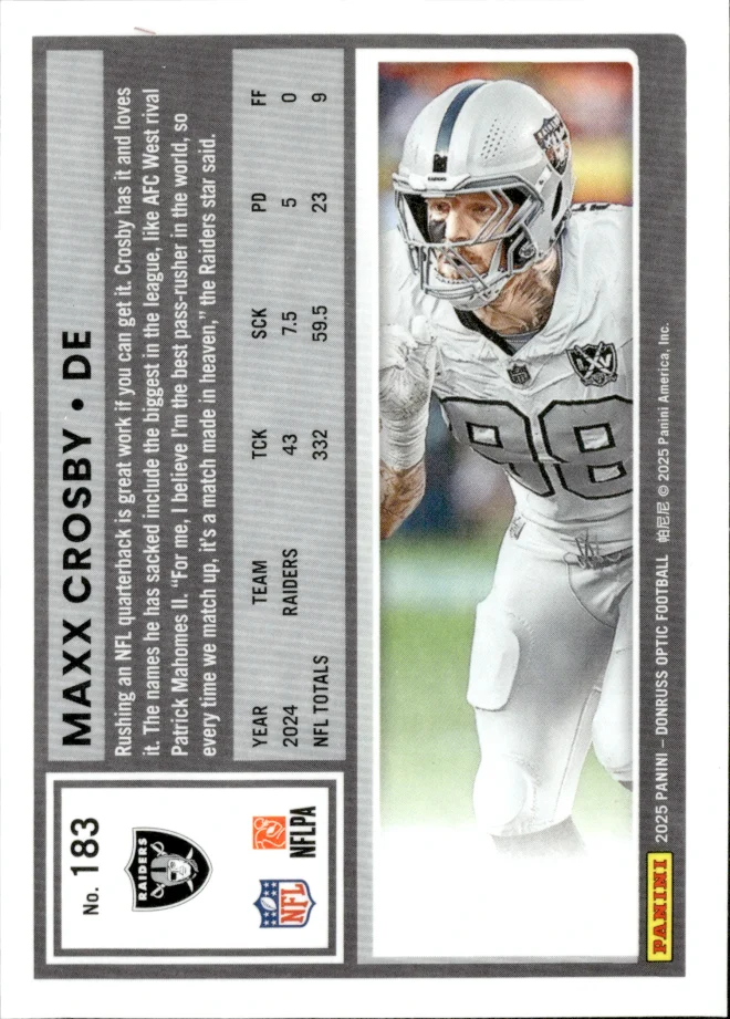 Maxx Crosby card back