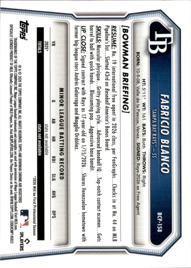 Fabricio Blanco card back