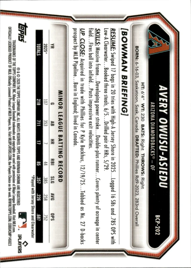 Avery Owusu-Asiedu card back