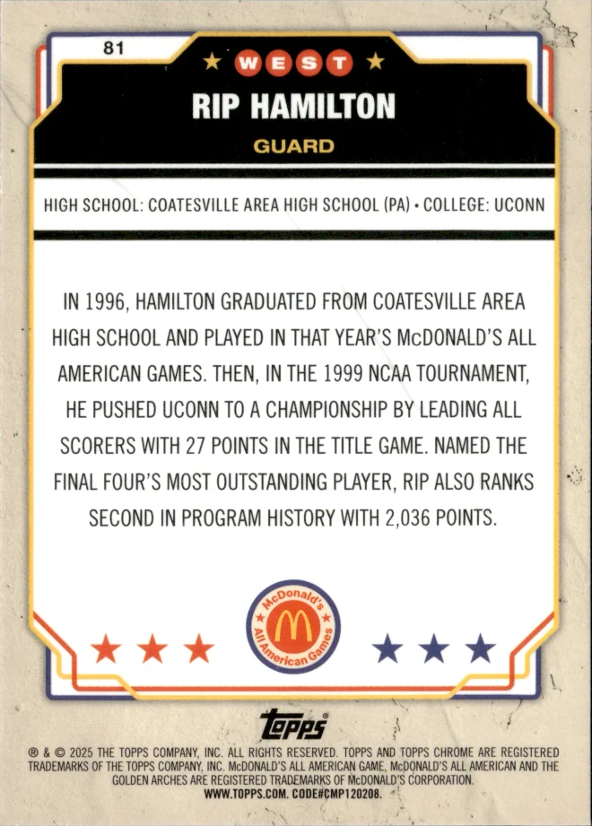 Rip Hamilton card back