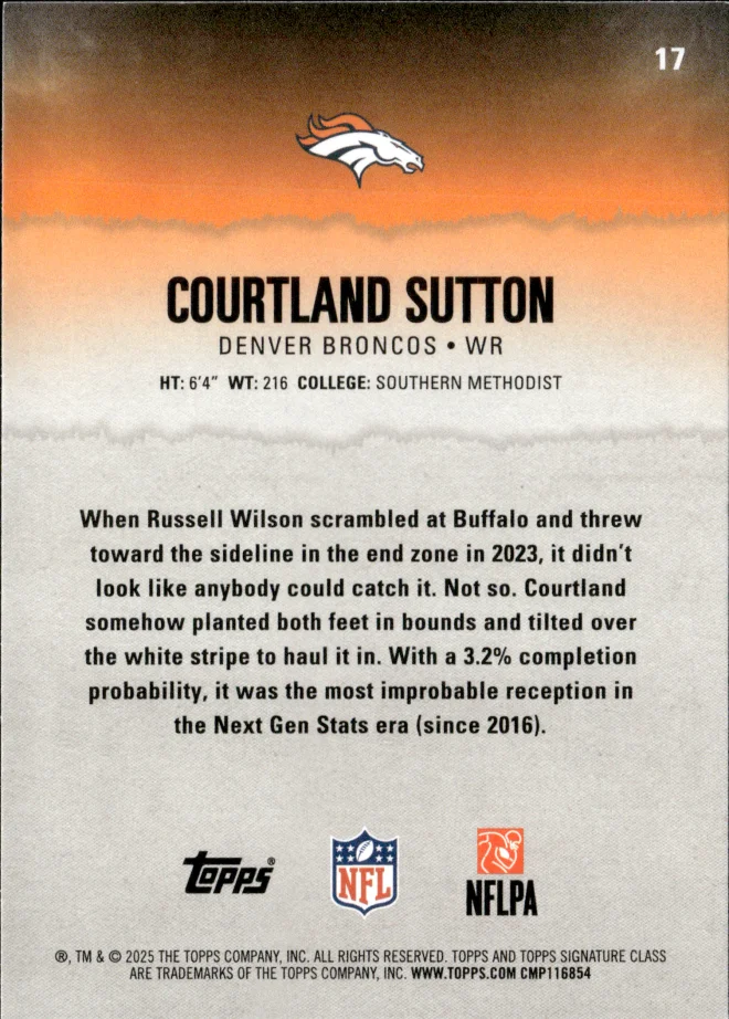 Courtland Sutton card back