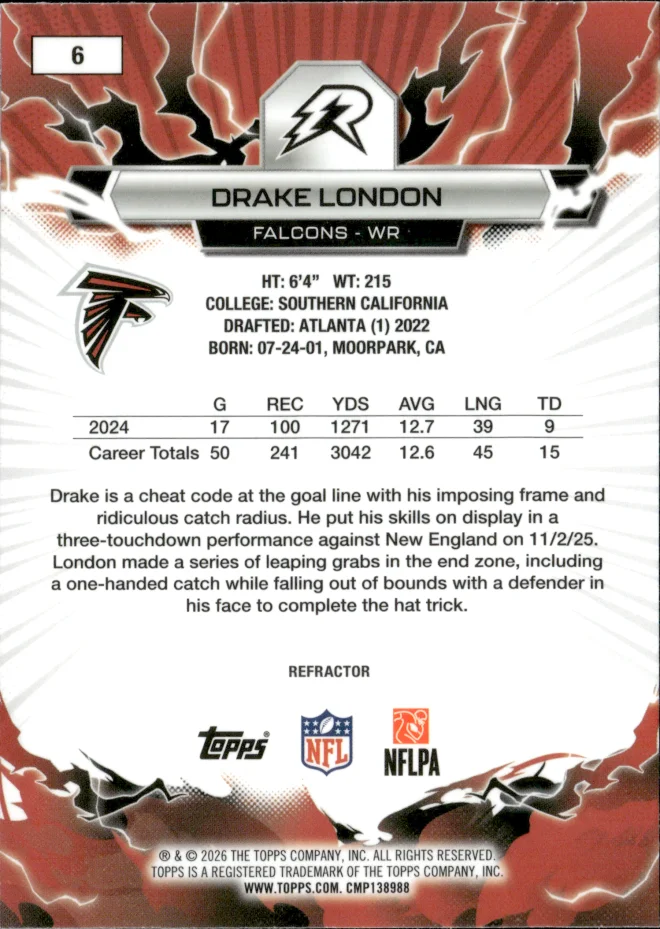 Drake London card back