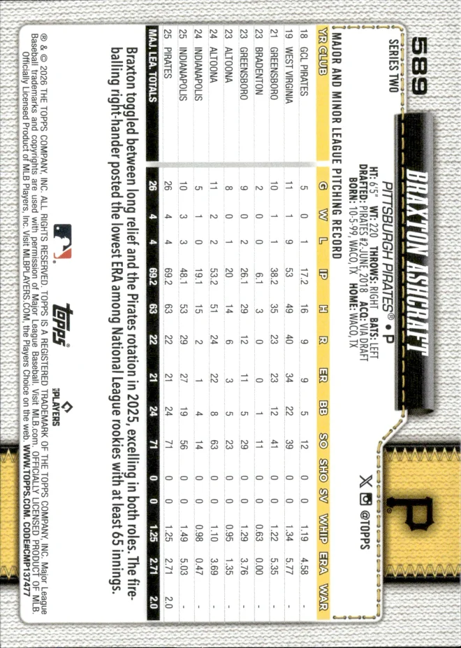 Braxton Ashcroft card back
