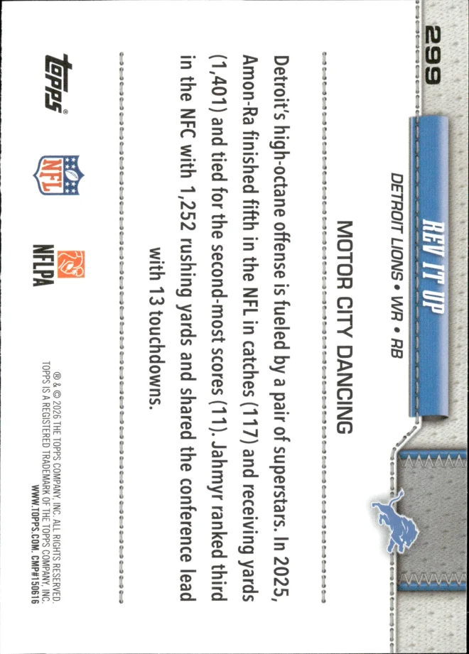 Amon-Ra St. Brown / Jahmyr Gibbs card back