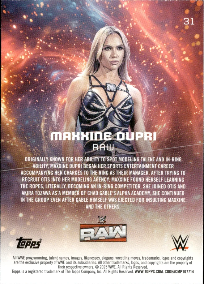 Maxxine Dupri card back