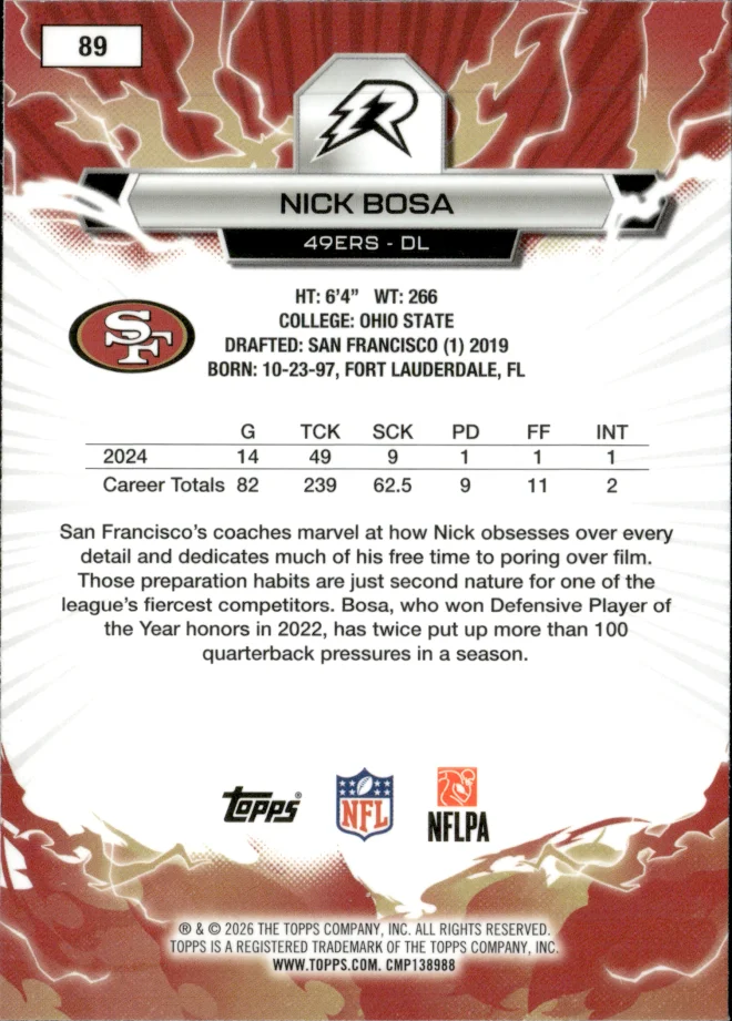 Nick Bosa card back