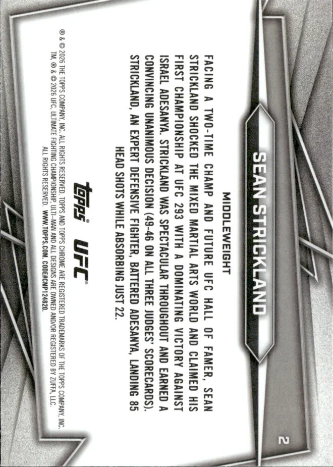 Sean Strickland card back