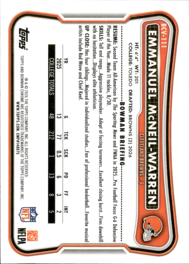 Emmanuel McNeil-Warren card back