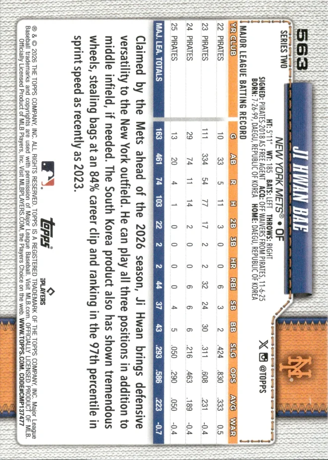 Ji Hwan Bae card back
