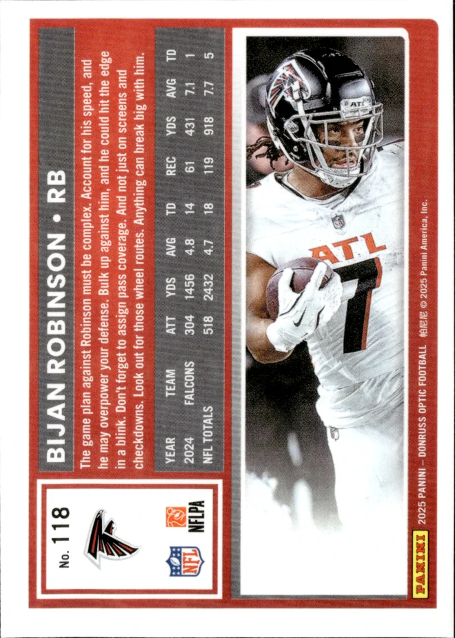 Bijan Robinson card back