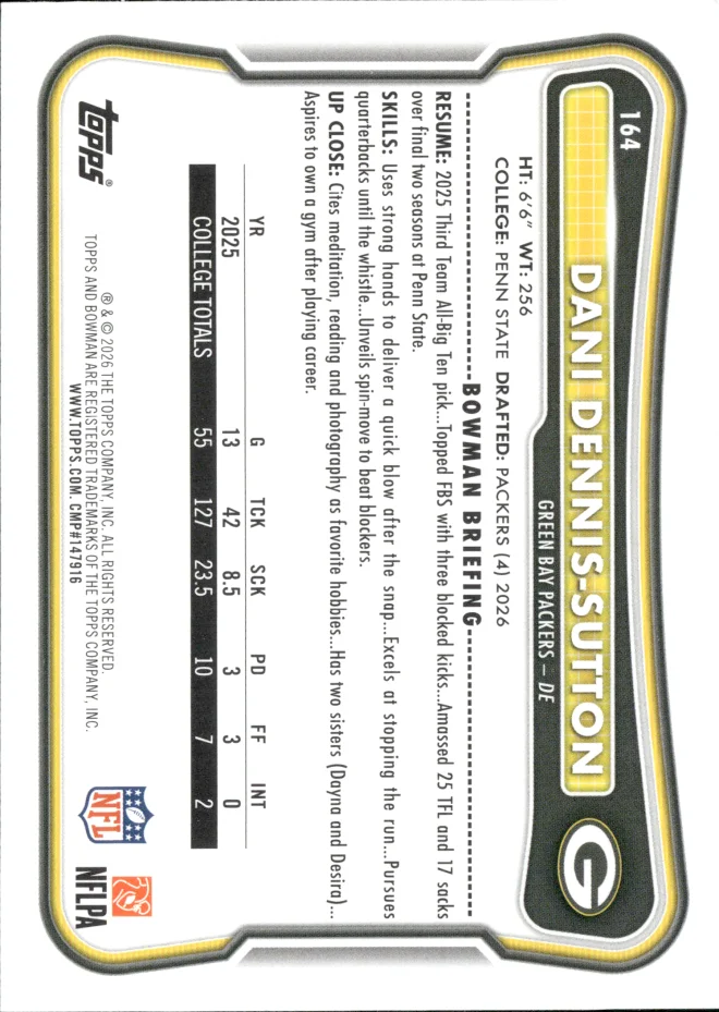 Dani Dennis-Sutton card back