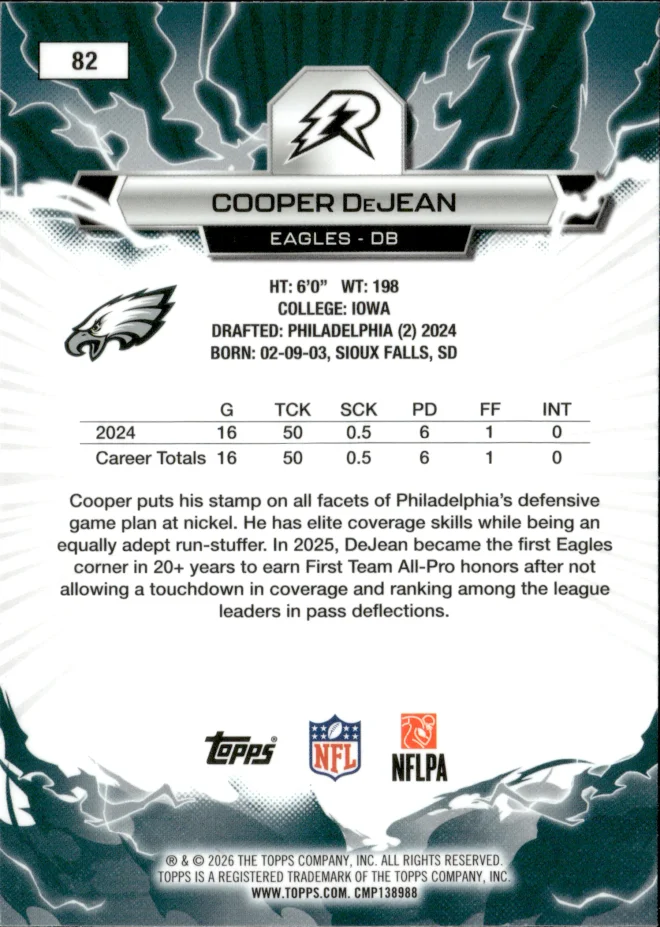 Cooper DeJean card back