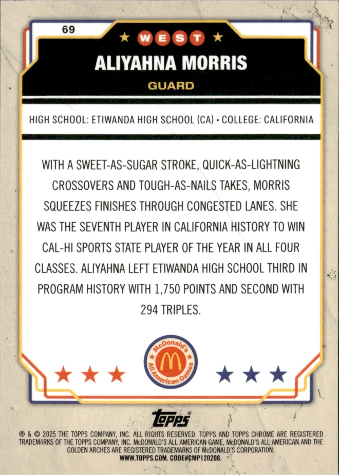 Aliyahna Morris card back