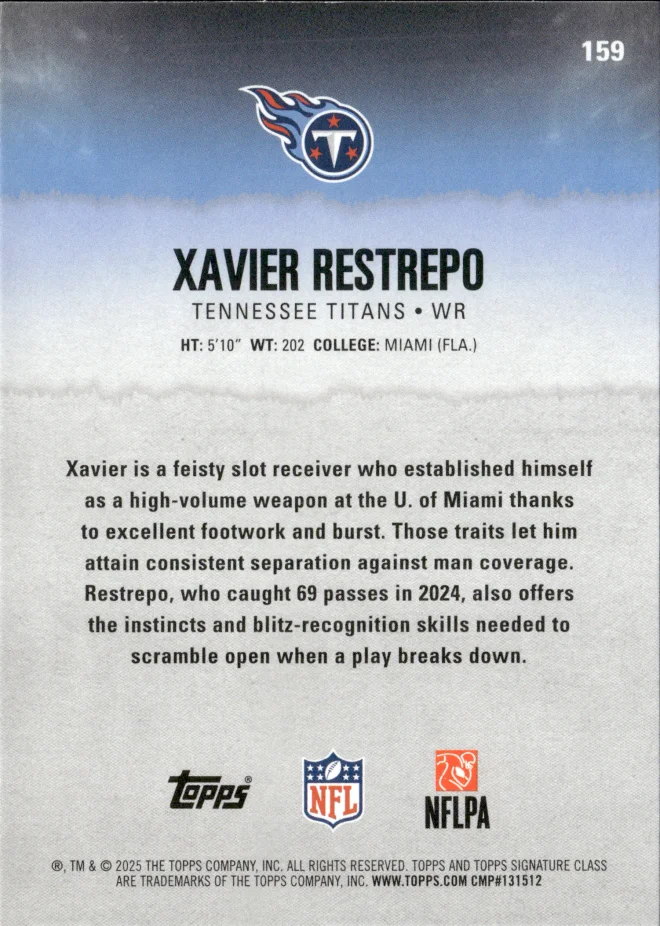 Xavier Restrepo card back