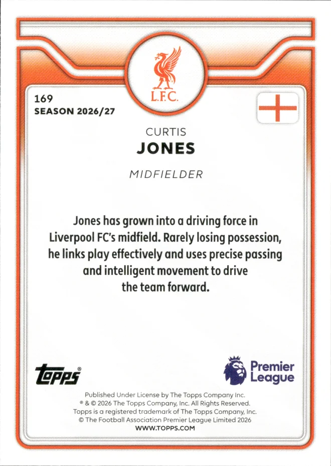 Curtis Jones card back