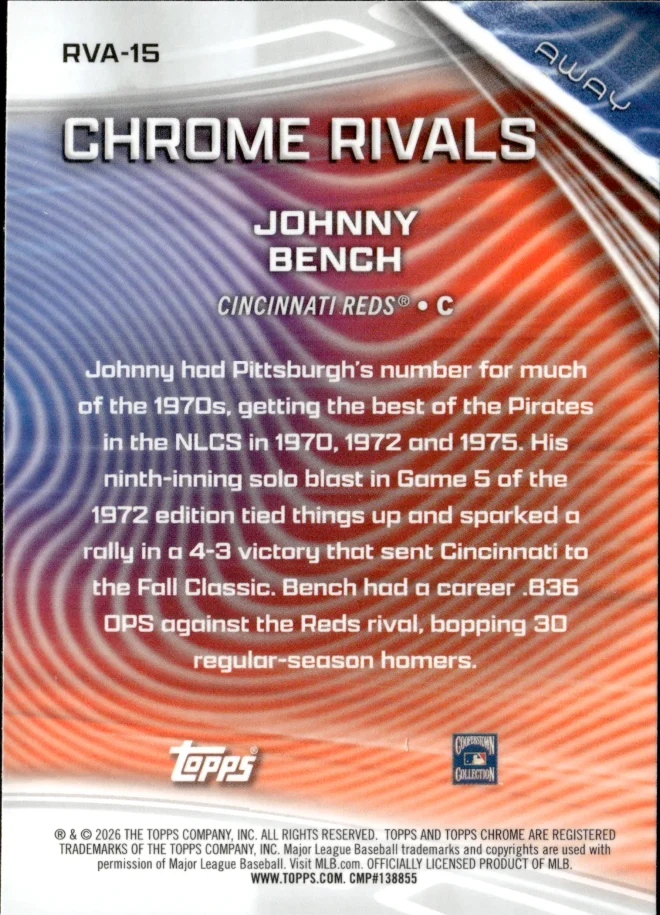 Johnny Bench card back