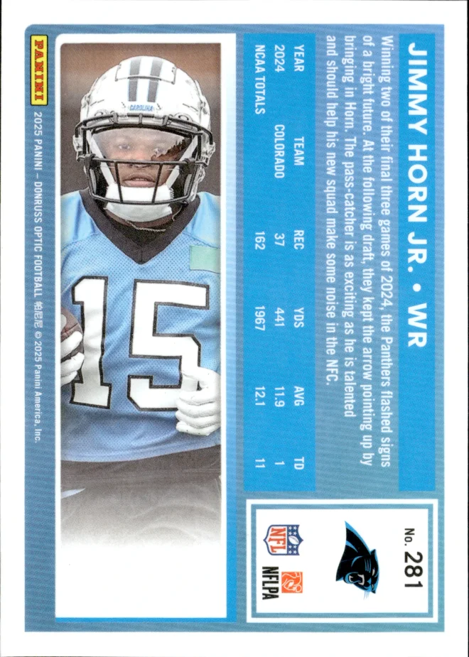 Jimmy Horn Jr. card back
