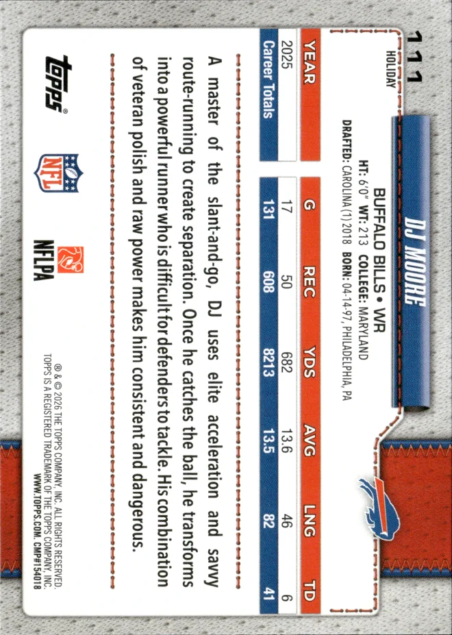 DJ Moore card back