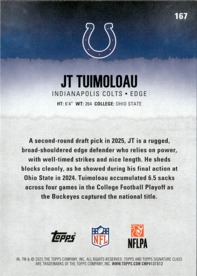 JT Tuimoloau card back