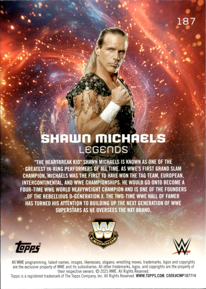 Shawn Michaels card back