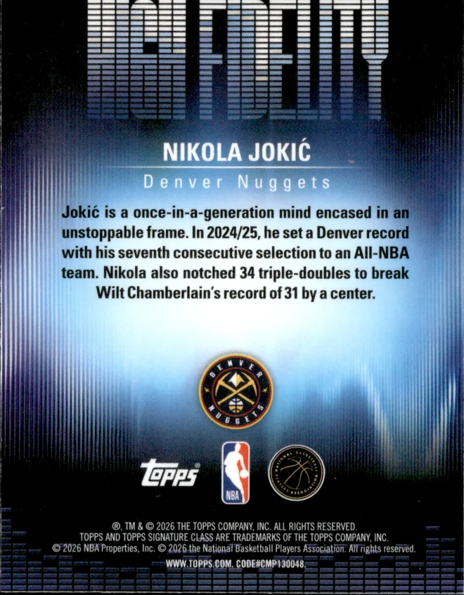 Nikola Jokić card back