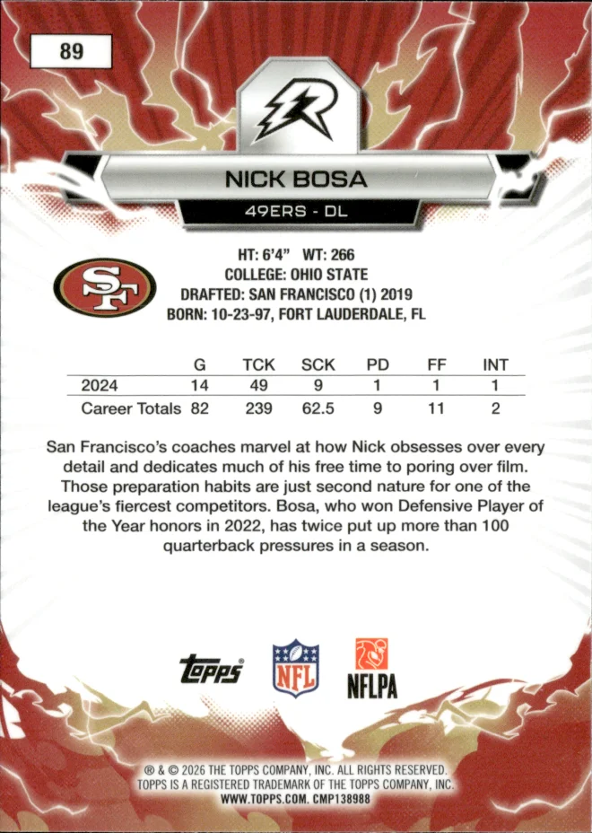 Nick Bosa card back