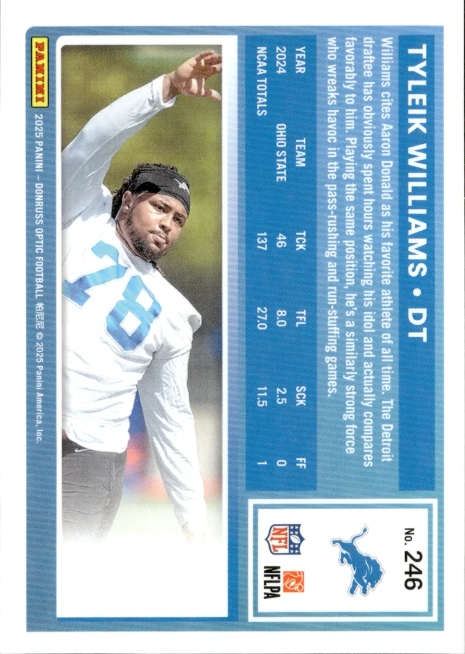 Tyleik Williams card back
