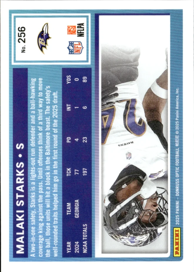 Malaki Starks card back