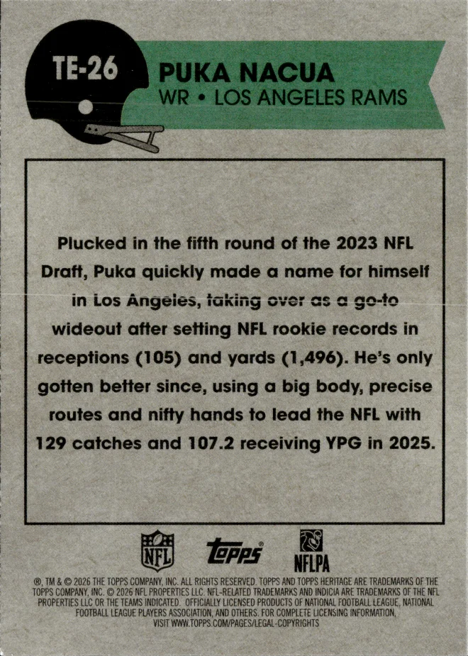 Puka Nacua card back