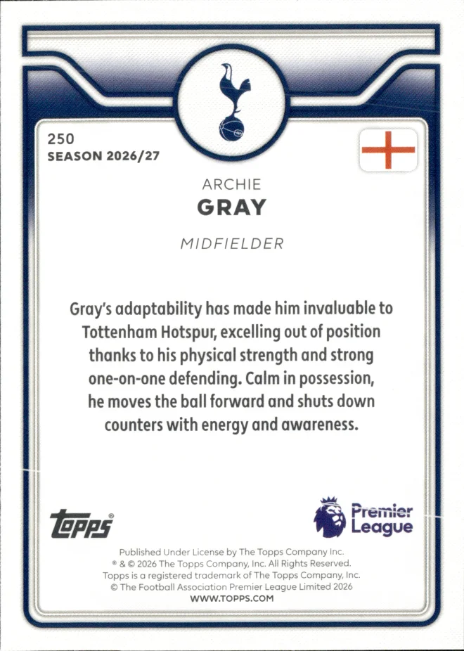 Archie Gray card back