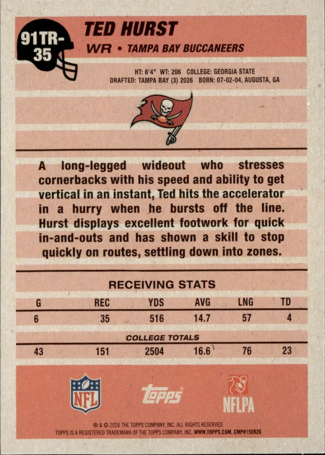 Ted Hurst card back